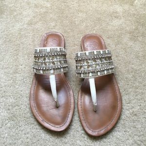 Jessica Simpson sparkly cream color sandals